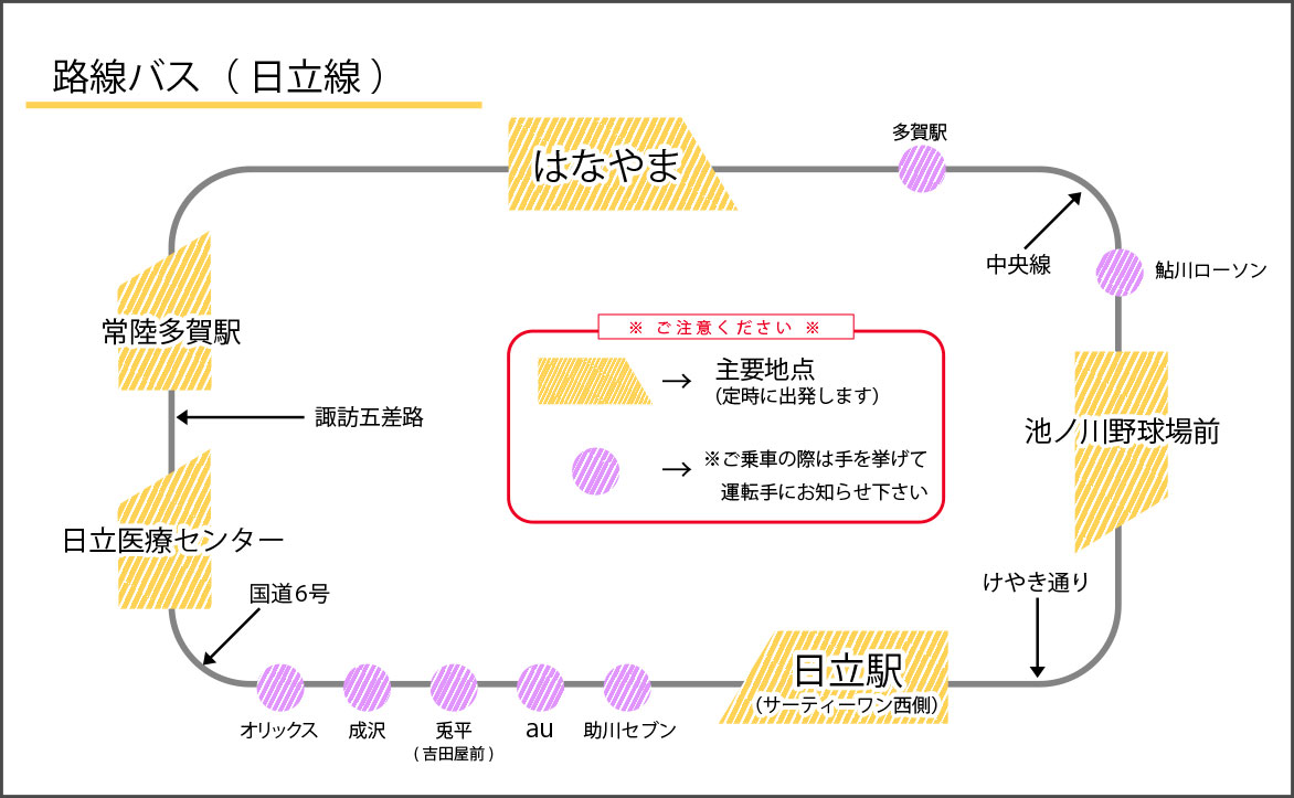 日立線送迎バスのルート/日立自動車学校はなやま